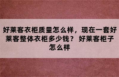 好莱客衣柜质量怎么样，现在一套好莱客整体衣柜多少钱？ 好莱客柜子怎么样